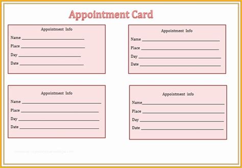 Appointment Reminder Cards Template Free Of 13 Appointment Cards Template | Heritagechristiancollege