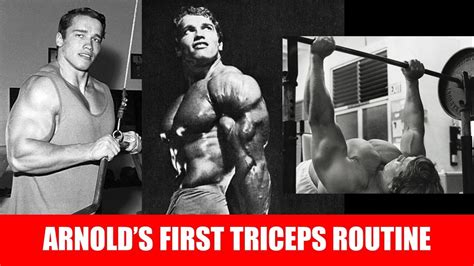 ARNOLD'S FIRST TRICEPS ROUTINE! HOW HE GREW HIS ARMS FROM 13 TO 19 INCH! HOW HE TRAINED IN ...