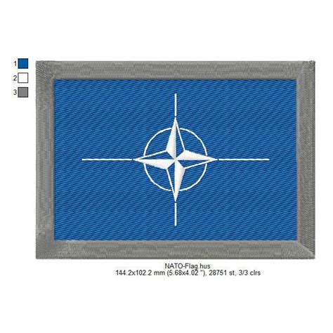 NATO Flag Military Group Machine Embroidery Digitized Design Files | D – Ten Needle Design