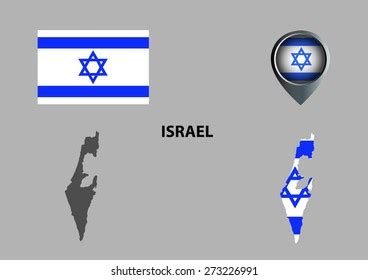 Vector Minimalist Map Israel Flag Country Stock Vector (Royalty Free ...