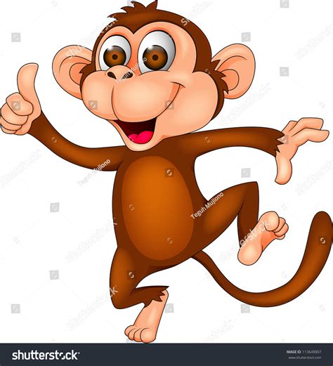 Monkey Cartoon Dancing Stock Vector Illustration 113649007 : Shutterstock