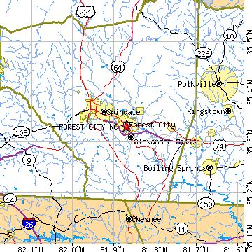 Forest City, North Carolina (NC) ~ population data, races, housing & economy