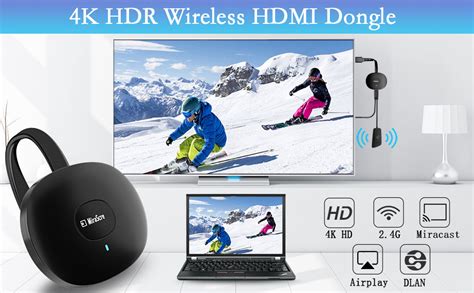 Wireless HDMI Dongle, 4K Wireless HDMI Display Adapter Streaming Miracast WIFI HDMI Adapter for ...