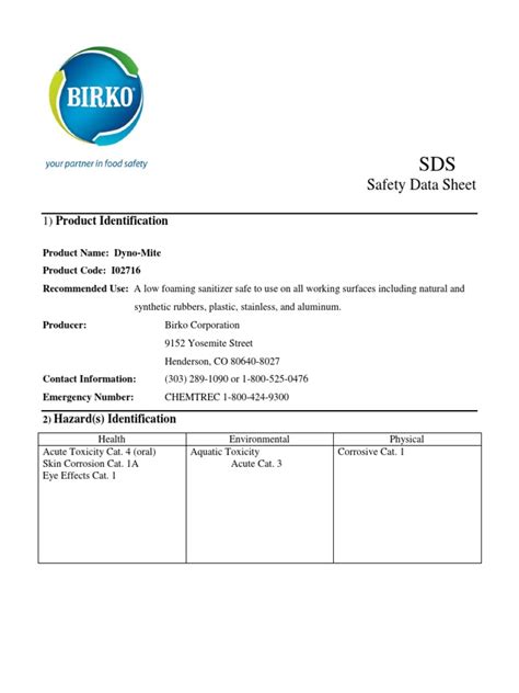 Safety Data Sheet: 1) Product Identification | PDF | Toxicity | Lead