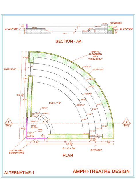 Open Amphitheatre - Cadbull Architecture Blueprints, Architecture Concept Diagram, Landscape ...