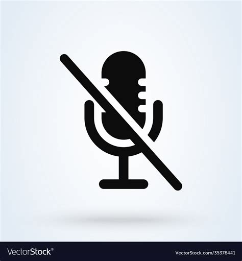 Mute unmute audio microphone sign icon or logo Vector Image