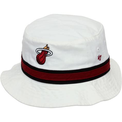 '47 Brand Miami Heat Hardwood Classic Bucket Hat - White