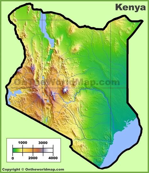 Kenya physical map Physical Map, Biblical Art, Kenya, Geography, World Map, Physics, Africa ...