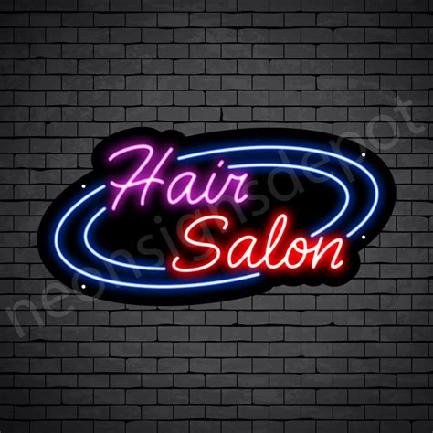 Hair Salon Neon Sign Hair Salon Circle - Neon Signs Depot