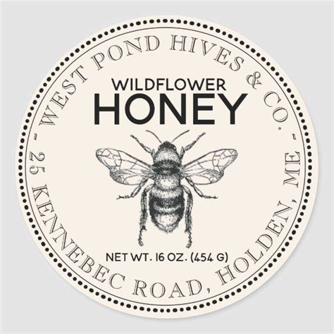 Vintage Bee Honey Label | Zazzle | Honey label, Vintage bee, Bee printables