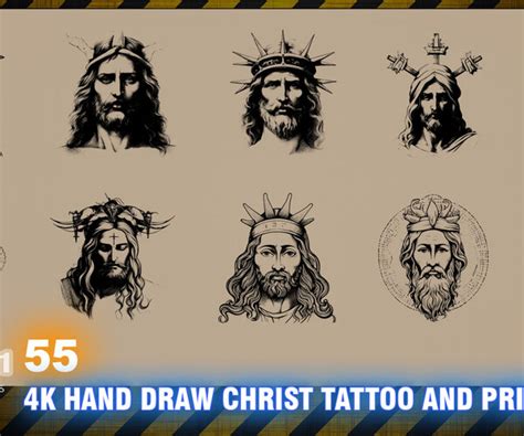 Jesus Face Tattoo Stencil