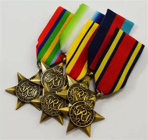 5 WW2 CAMPAIGN Medals, Ribbons. 1939-1945, Africa, Burma, Pacific ...