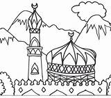 Masjid Coloring Pages At GetDrawings  Free Download sketch template