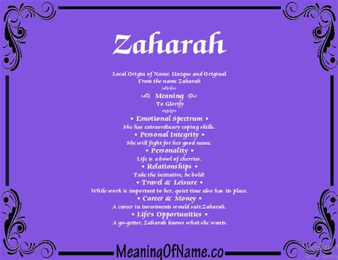 Zaharah - Meaning of Name