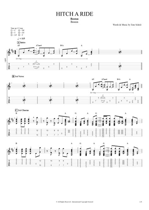 Hitch a Ride Tab by Boston (Guitar Pro) - Full Score | mySongBook