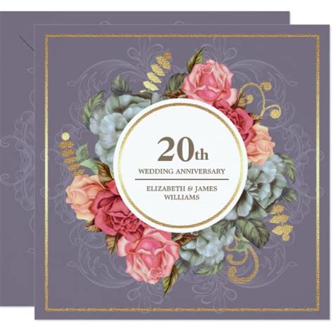 20th Wedding Anniversary Party Invitations | Zazzle.com