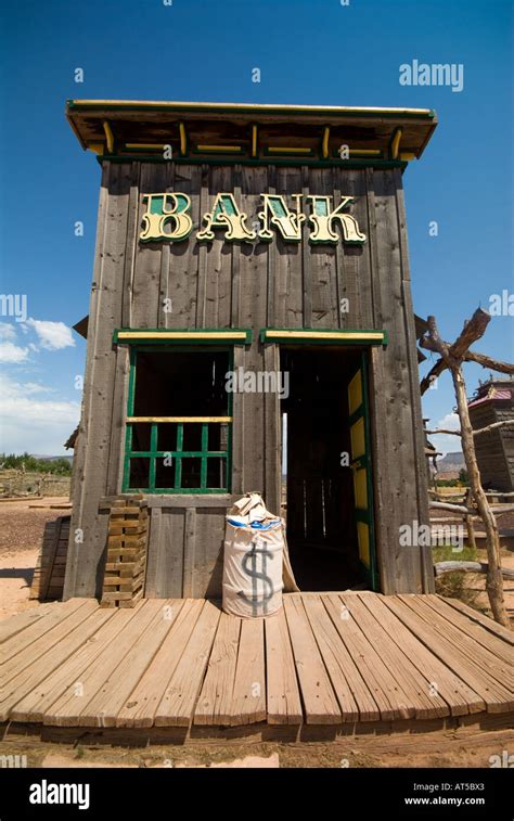 Old west bank building Stock Photo - Alamy