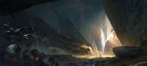 #1019945 fantasy art, dragon, cave, Formation, darkness, screenshot ...