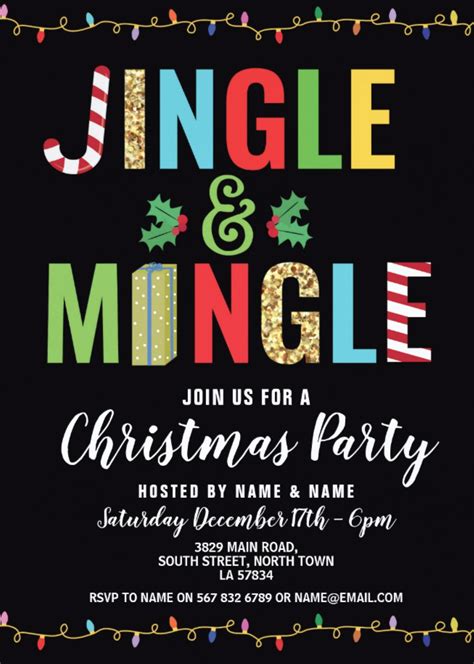 Jingle and Mingle Christmas Party Holidays Invite | Zazzle | Holiday ...