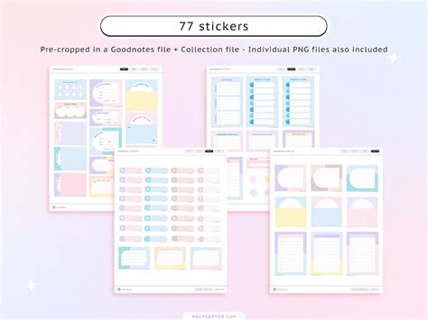 Digital Planner Sticky Notes Sticker for Goodnotes Pastel - Etsy