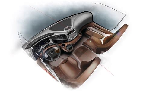 Mercedes-Benz Atego truck - Interior Design Sketch - Car Body Design