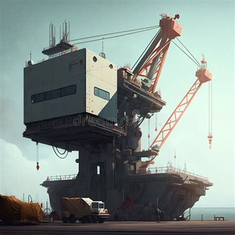 Deck Crane. Cargo Ship Crane Stock Illustration - Illustration of industrial, transport: 267845360