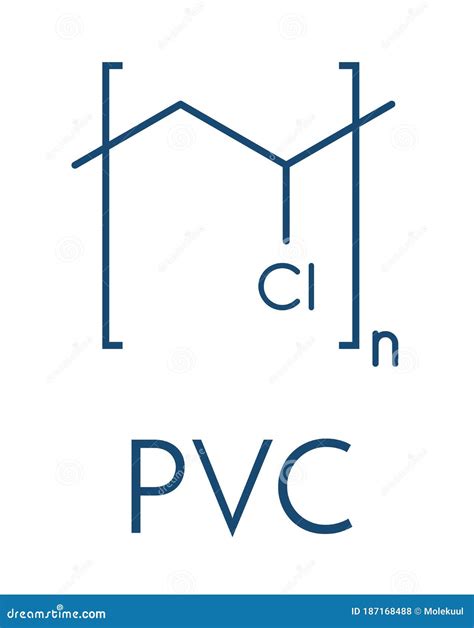 Polyvinyl Chloride Plastic PVC, Chemical Structure. Used in Production of Pipes, Window Frames ...