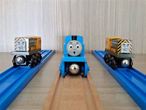 Thomas meets 'Arry and Bert (Wooden Railway) by ThomasAnime on DeviantArt