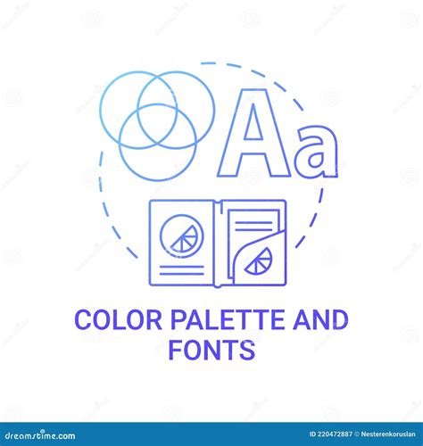 Color Palette and Fonts Concept Icon Stock Vector - Illustration of ...