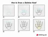 How To Draw A Skeleton Hand  HelloArtsy sketch template