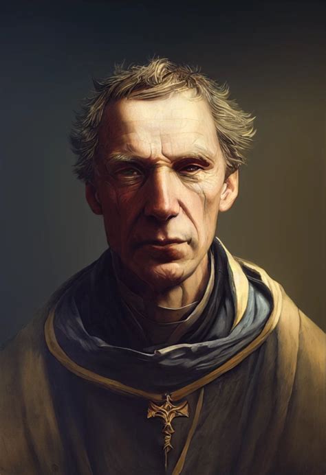 game character art : : medieval priest : : closeup : : | Midjourney