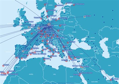 Air Berlin route map - from Berlin Tegel