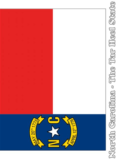 Large, Vertical, Printable North Carolina State Flag, from NETSTATE.COM