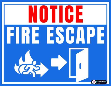 15+ Fire Escape Sign | Printable PDF | Fire escape, Emergency exit signs, Printable signs