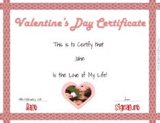 Valentine's Day Certificates