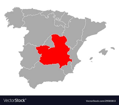 Map castilla-la mancha in spain Royalty Free Vector Image