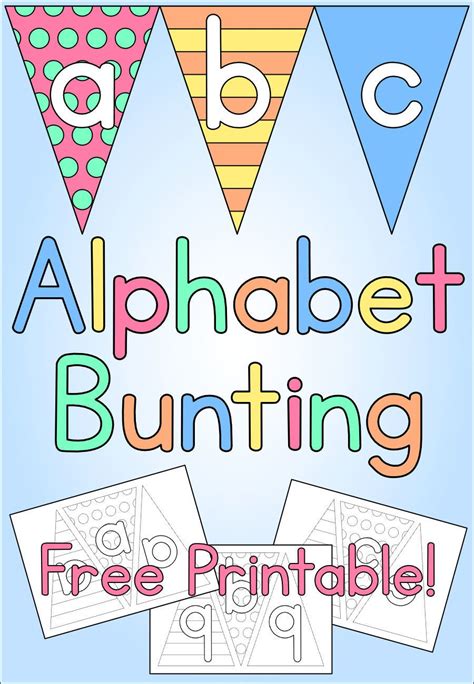 Alphabet Bunting Kids Craft – Free Printable | Free printable alphabet letters, Printable ...