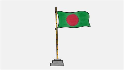 how to draw national flag of Bangladesh | step by step Bangladeshi ...