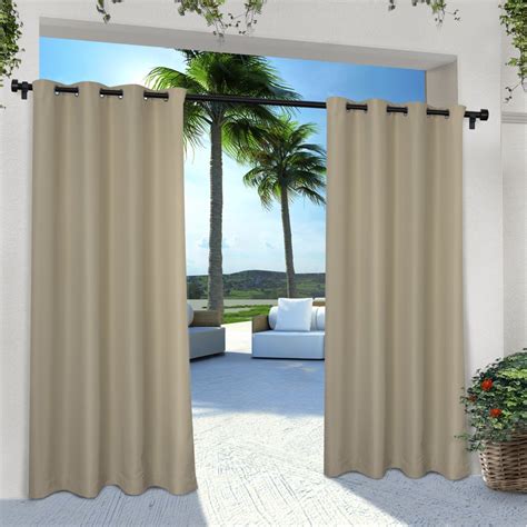 Exclusive Home Curtains Indoor/Outdoor Solid Cabana Grommet Top Curtain ...