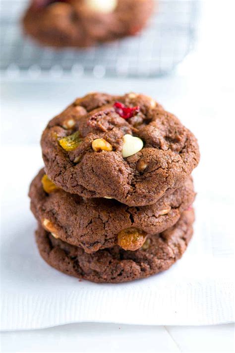 Easy Chocolate Cookies with Dried Fruit and Nuts