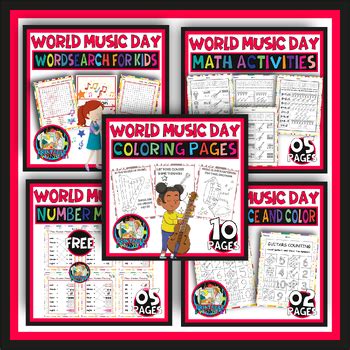 world music day activities- world music day full activity bundle for kids