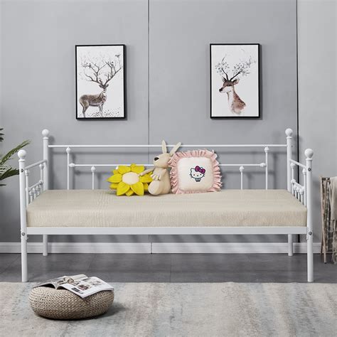 Contemporary Metal Daybed Frame for Living Room, white - Walmart.com - Walmart.com