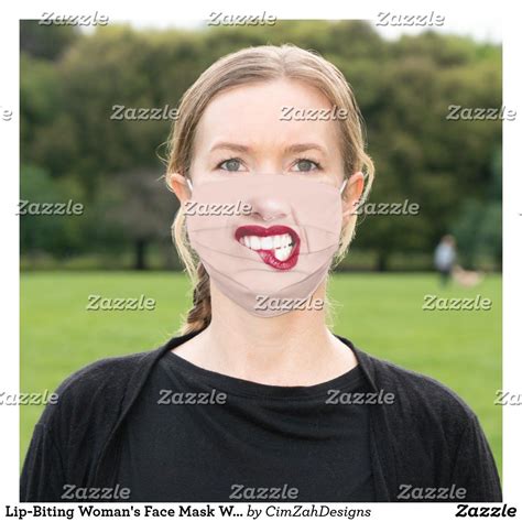 Lip-Biting Woman's Face Mask With Nose Ring | Zazzle | Sunburn relief instant, Face mask, Funny ...