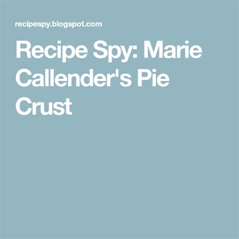 Marie callenders pie crust recipe – Artofit