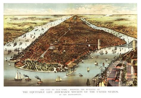 garden poster Old New York Phot Aerial New York Photo Vintage NY Pic ...