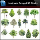 ★Photoshop PSD Blocks-Landscape Design PSD Blocks-Hand painted PSD Blo