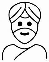 Man Wearing Turban Emoji coloring page  ColouringPages sketch template