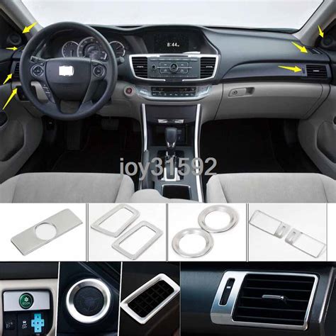 7X Silver Stainless Car Interior Kit Decoration Cover For Honda Accord ...