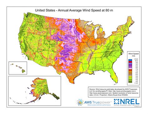 United States: Annual Average Wind Speed | Offshore wind, Energy ...