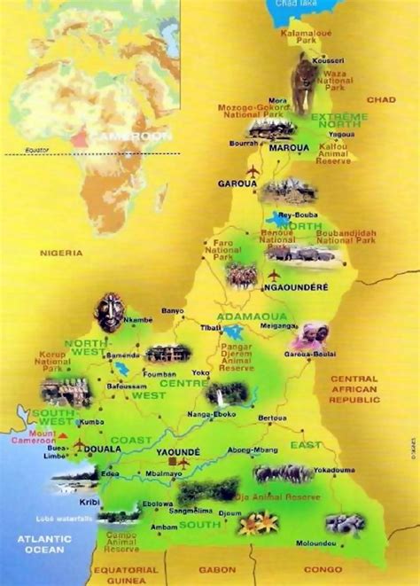 Detailed tourist map of Cameroon | Cameroon | Africa | Mapsland | Maps ...